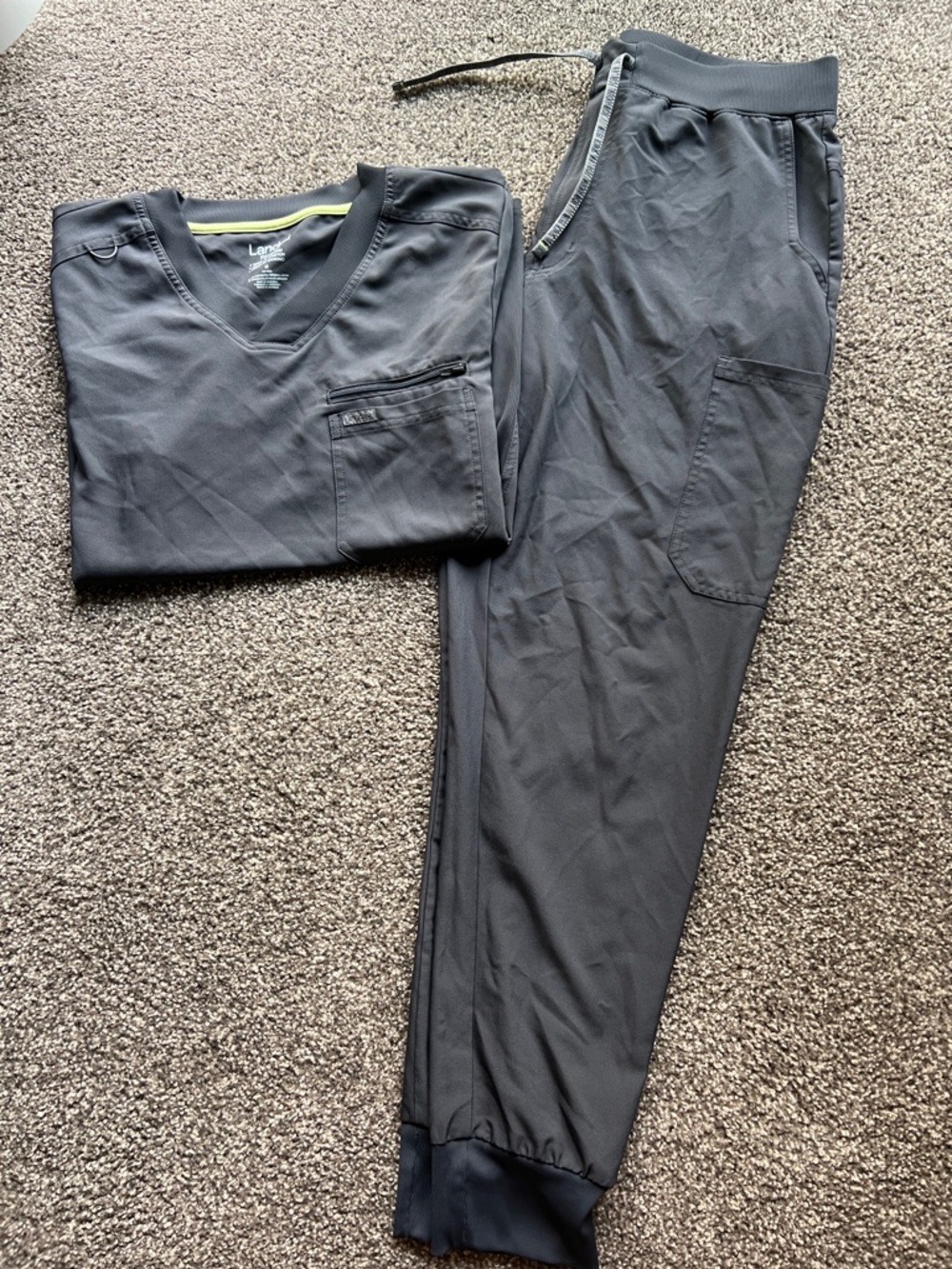 Landau Men's Charcoal Gray Scrub Set